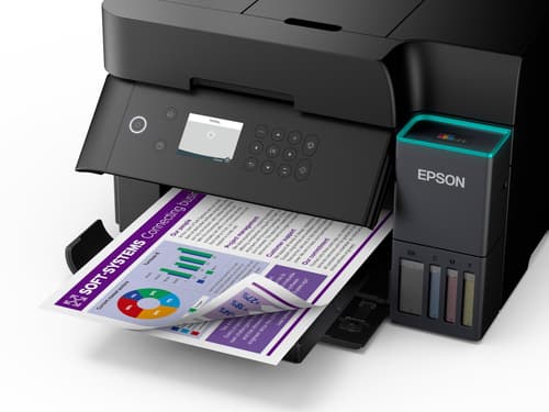 Epson EcoTank ET-3950 - Multifunction printer - colour - ink-jet - ITS - A4 (210 x 297 mm) (original) - A4/Letter (media) - up to 18 ppm (printing) - 250 sheets - USB, LAN, Wi-Fi(ac) - black — view 4