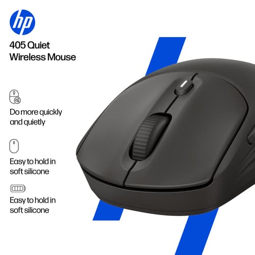 HP 405 - Mouse - quiet - right and left-handed - optical - 5 buttons - wireless - Bluetooth 5.2, 2.4 GHz - USB wireless receiver - black — view 4