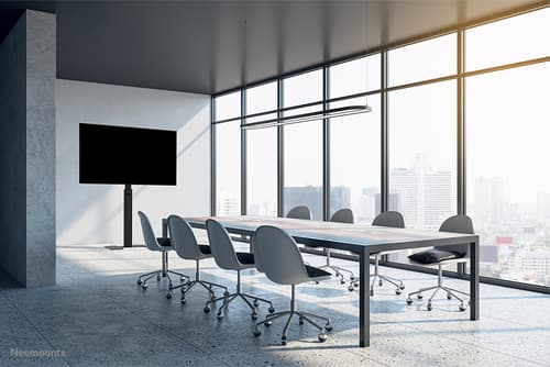 Neomounts MOVE Height Adjustable Display Stand - 37"" (93.98 cm) to 75"" (190.50 cm) Screen Support - 70 kg Load Capacity - 178.50 cm (70.28"") Height x 86.50 cm (34.06"") Width x 70 cm (27.56"") Depth - Floor - Steel - Black - For Display Screen - Lockable, Ventilated — view 17