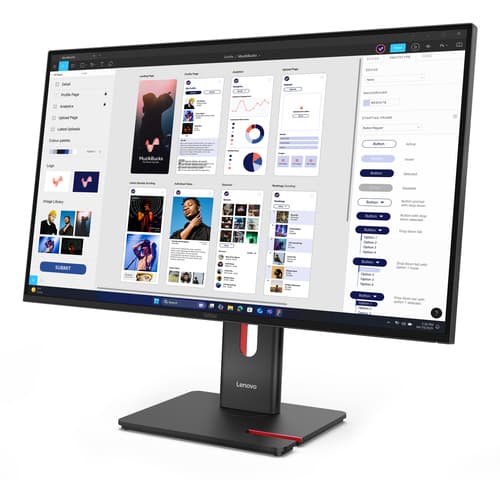 Lenovo ThinkVision T32UD-40 - LED monitor - 32" (31.5" viewable) - 3840 x 2160 4K @ 75 Hz - IPS - 350 cd/m� - 1500:1 - 4 ms - HDMI, DisplayPort, USB-C - eclipse black — view 12