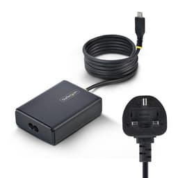 StarTech.com - USB-C power adapter - with 1.5 m Tethered USB-C Cable - AC 110-240 V - 100 Watt - black