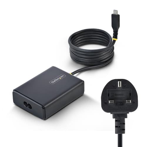 StarTech.com - USB-C power adapter - with 1.5 m Tethered USB-C Cable - AC 110-240 V - 100 Watt - black