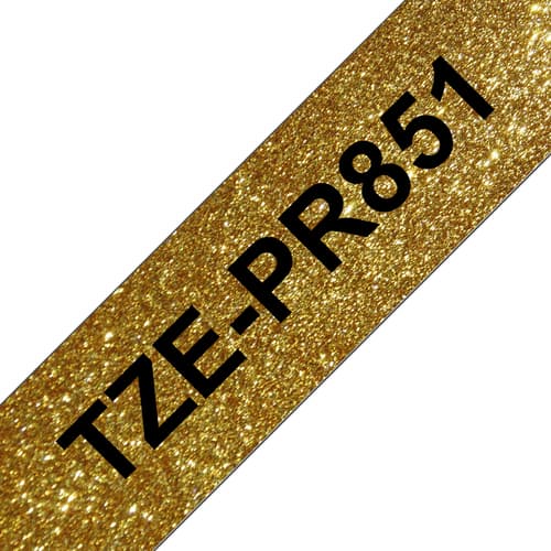 Brother TZe-PR851 - Black print on premium glitter gold - Roll (2.4 cm x 8 m) 1 cassette(s) laminated tape - for Brother PT-H110, H200, P-Touch PT-D210, D400, D600, D800, E110, E550, H110, H200, P900