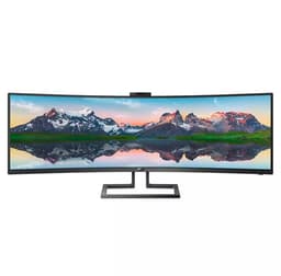 Philips Brilliance P-line 499P9H - LED monitor - curved - 49" (48.8" viewable) - 5120 x 1440 Dual Quad HD @ 60 Hz - VA - 450 cd/m� - 3000:1 - DisplayHDR 400 - 5 ms - 2xHDMI, DisplayPort, USB-C - speakers - textured black
