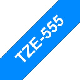 Brother TZe-555 - White on blue - Roll (2.4 cm x 8 m) 1 cassette(s) laminated tape - for Brother PT-D600, P-Touch PT-D800, P900, P950, P-Touch Cube Plus PT-P710