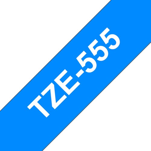 Brother TZe-555 - White on blue - Roll (2.4 cm x 8 m) 1 cassette(s) laminated tape - for Brother PT-D600, P-Touch PT-D800, P900, P950, P-Touch Cube Plus PT-P710