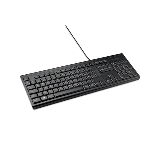 Kensington KB100 EQ - Keyboard - full size - USB - QWERTY - UK - black - brown box