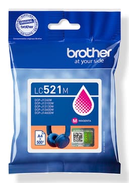Brother LC521M - Magenta - original - pillow pack - ink cartridge - for Brother DCP-J1260W, DCP-J1310DW