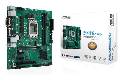 ASUS Pro H610M-C-CSM - Motherboard - micro ATX - LGA1700 Socket - H610 Chipset - USB 3.2 Gen 1, USB 3.2 Gen 2 - Gigabit LAN - onboard graphics (CPU required) - HD Audio (8-channel)