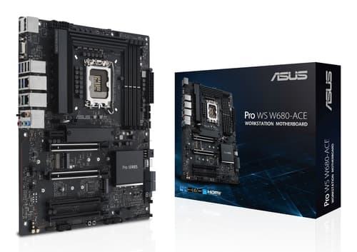 ASUS Pro WS W680-ACE - Motherboard - ATX - LGA1700 Socket - W680 Chipset - USB-C 3.2 Gen2, USB 3.2 Gen 1, USB-C 3.2 Gen 2x2, USB 3.2 Gen 2 - 2 x 2.5 Gigabit LAN - onboard graphics (CPU required) - HD Audio (8-channel)