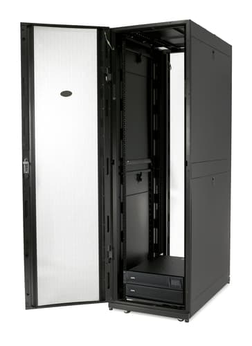 NetShelter SX 42U 600mm Wide x 1070mm Deep Enclosure with Sides Black. Size (WxDxH: 60 cm x 107 cm x 199 cm) May require special handling and delivery can take up to 3 days due to the size. Check with sales. — view 5