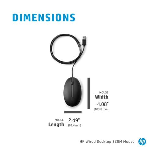 HP Desktop 320M - Mouse - 3 buttons - wired - USB — view 5
