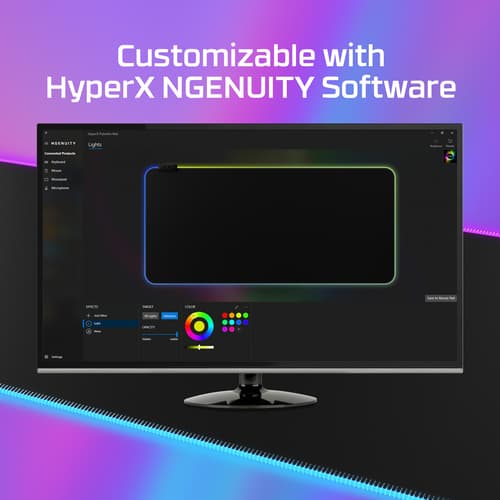 HyperX Pulsefire Mat Gaming - Illuminated mouse pad - with RGB lighting - extra large - black - for Victus 15L by HP, Victus by HP Laptop 15, 16, Pavilion 24, 27, Pavilion x360 Laptop — view 5