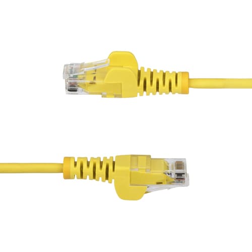 StarTech.com - Patch cable - RJ-45 (M) to RJ-45 (M) - 3.6 mm - UTP - CAT 5/5e/6 - IEEE 802.3bt - halogen-free, snagless, straight - yellow — view 4