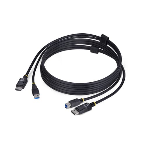 StarTech.com 6ft (1.8m) DisplayPort and USB 5Gbps KVM Cable - Keyboard / video / mouse (KVM) cable - DisplayPort, USB Type A (M) to DisplayPort, USB Type B (M) - 1.8 m - 4K60Hz support, HDR10 support - black