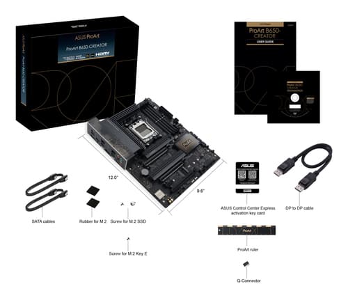 ASUS ProArt B650-CREATOR - Motherboard - ATX - Socket AM5 - AMD B650 Chipset - USB 3.2 Gen 1, USB 3.2 Gen 2, USB-C 3.2 Gen2, USB-C 3.2 Gen 2x2 - Gigabit LAN, 2.5 Gigabit LAN - onboard graphics (CPU required) - HD Audio (8-channel) — view 13