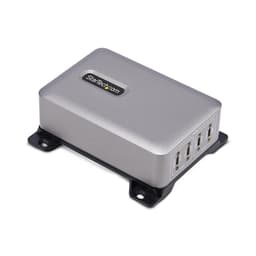 StarTech.com 4-Port USB-C Charger, 240W Total, Single Port 140W EPR - Power adapter - with surface mount bracket - 240 Watt - 5 A - Power Delivery 3.1 - 4 output connectors (24 pin USB-C)