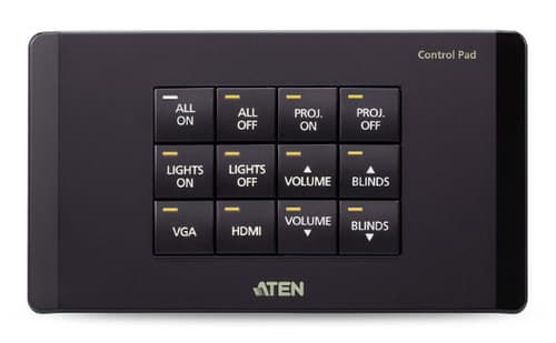 ATEN VK0200 - Keypad - EU, 12-button - 2 gangs - wired - serial RS-232/10/100 Ethernet - black — view 1