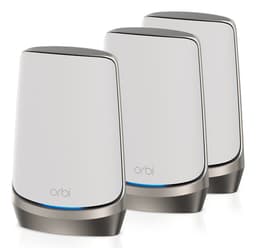 NETGEAR Orbi RBKE963 - Wi-Fi system - (router, 2 extenders) - up to 6,500 sq.ft - mesh 10GbE, 2.5GbE - Wi-Fi 6E - Multi-Band