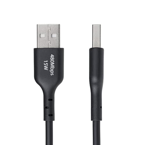 StarTech.com 6in (15cm) USB-A to USB-C Charging Cable, Charger Cord - USB cable - USB (M) to 24 pin USB-C (M) - USB 2.0 - 3 A - 15 cm - charge and sync, USB Fast Charge (15W), passive - black — view 3