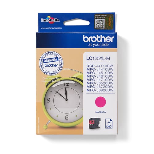 Brother LC125XLM - Super High Yield - magenta - original - ink cartridge - for Brother DCP-J4110, MFC-J4410, J4510, J4610, J4710, J6520, J6720, J6920