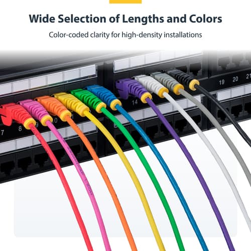 StarTech.com - Patch cable - RJ-45 (M) to RJ-45 (M) - 3.6 mm - UTP - CAT 5/5e/6 - IEEE 802.3bt - halogen-free, snagless, straight - black — view 11