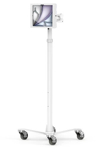 Compulocks iPad Air M2 & M3 13", Apex Enclosure Rolling Cart - Rise Freedom Extended White - Mounting kit (enclosure, cart stand) - for tablet - extended - lockable - medical - high-grade aluminium - white - screen size: 13" - for Apple 13-inch iPad Air (M2, M3)