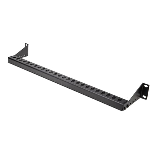 StarTech.com 1U Rack Mountable Cable Lacing Bar w/Adjustable Depth, Cable Support Guide For Organized 19" Racks/Cabinets, Horizontal Cable Guide For Patch Panels/Switches/PDUs - Rack cable management lacing bar (horizontal) - black - 1U - 19"