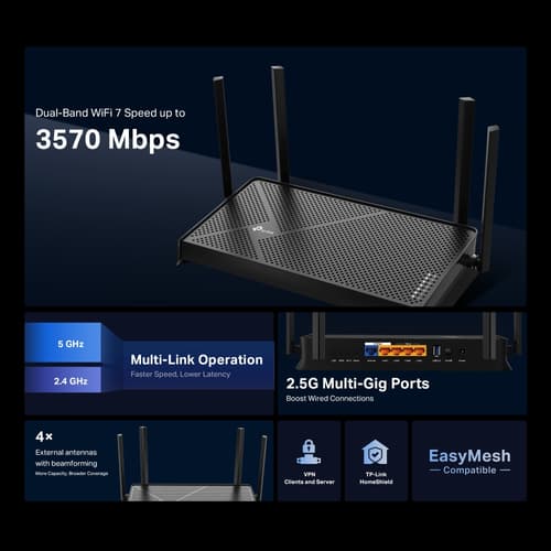 TP-Link Archer BE230 Wi-Fi 7 router — view 5