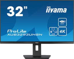 iiyama ProLite XUB3293UHSN-B5 - LED monitor - 32" (31.5" viewable) - 3840 x 2160 4K @ 60 Hz - IPS - 350 cd/m� - 1000:1 - 4 ms - HDMI, DisplayPort, USB-C - speakers - matte black