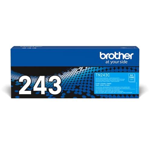 Brother TN243C - Cyan - original - toner cartridge - for Brother DCP-L3510, L3517, L3550, HL-L3210, L3230, L3270, MFC-L3710, L3730, L3750, L3770