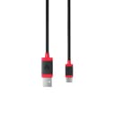 CHERRY - USB cable - USB (M) to 24 pin USB-C (M) - USB 2.0 - 1.5 m - braided cable - black thumbnail 2