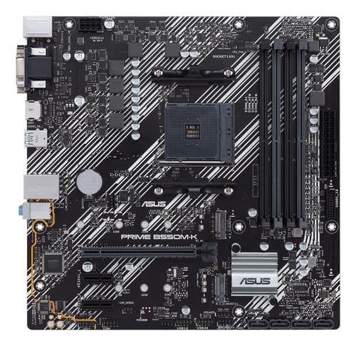 ASUS PRIME B550M-K - Motherboard - micro ATX - Socket AM4 - AMD B550 Chipset - USB 3.2 Gen 1, USB 3.2 Gen 2 - Gigabit LAN - onboard graphics (CPU required) - HD Audio (8-channel)