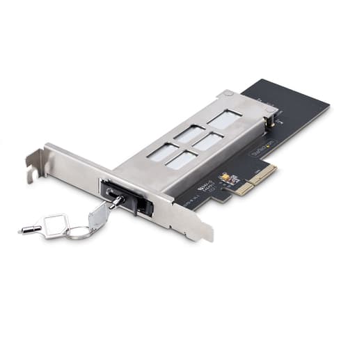 StarTech.com M.2 NVMe SSD to PCIe x4 Mobile Rack/Backplane with Removable Tray for PCI Express Expansion Slot, Tool-less Installation, PCIe 4.0/3.0 Hot-Swap Drive Bay, Key Lock - 2 Keys Included - Interface adapter - M.2 - M.2 NVMe Card / PCIe 4.0 (NVMe) - PCIe 4.0 x4 - black, silver - for StarTech.com Expansion Slot Rear Exhaust Cooling Fan with LP4 Connector (FANCASE)