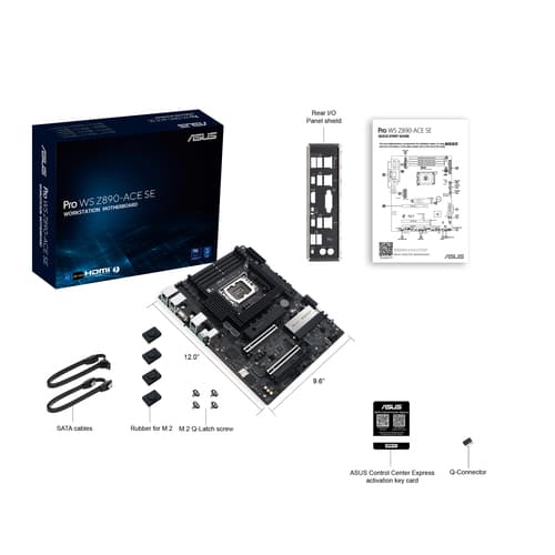 ASUS PRO WS Z890-ACE SE - Motherboard - ATX - LGA1851 Socket - Z890 Chipset - USB-C 3.2 Gen 2x2, USB 3.2 Gen 2, USB4, USB 3.2 Gen 1 - 10 Gigabit LAN, 2.5 Gigabit LAN, Gigabit LAN - onboard graphics (CPU required) - HD Audio (8-channel) — view 4