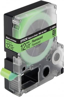 Epson LC-4GBF9 - Black on green - Roll (1.2 cm x 9 m) 1 roll(s) fluorescent tape - for LabelWorks LW-1000P, LW-300, LW-300L, LW-400, LW-400L, LW-400VP, LW-600P, LW-700, LW-900P