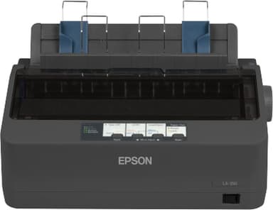 Epson LX-350 Dot matrix printer, 9 pins, 80 column, original + 4 copies, 347 cps HSD (10 cpi), Epson ESC/P - IBM 2380+ emulation, 3 fonts, 8 BarCode fonts, 3 paper paths, single and continous sheet, paper park, USB, Parallel and Serial I/F
