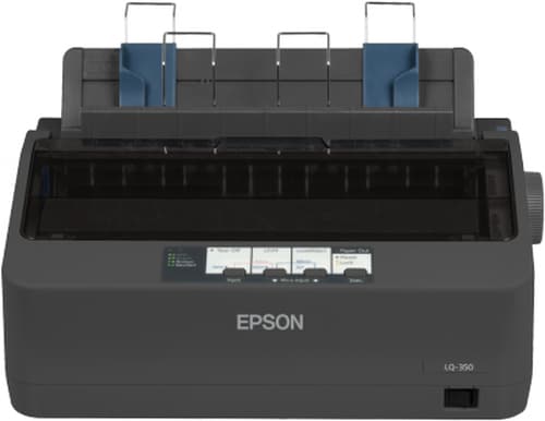 Epson LQ-350 Dot Matrix Printer , 24 pins, 80 column, original + 3 copies, 300 cps HSD (10 cpi), Epson ESC/P2 - IBM 2390+ emulation, 14 fonts, 8 Barcode fonts, 3 paper paths, single and continous sheet, paper park, USB Parallel and Serial I/F