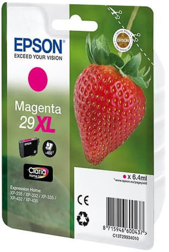 Epson 29XL - 6.4 ml - XL - magenta - original - ink cartridge - for Expression Home XP-235, 245, 247, 332, 335, 342, 345, 432, 435, 442, 445 — view 1