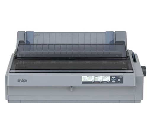 Epson LQ-2190, Dot Matrix Printers, Impact dot matrix, 136 columns, 24 Needles, RS-232 (optional), USB 2.0 Type B, Type B interface, Bidirectional parallel, Ethernet interface (100 Base-TX / 10 Base-T) (optional), 20,000 Hours, 400 Million Strokes/Wire, 128 kB included, Windows 2000, Windows 7, Windows 8, Windows 98, Windows Vista, Windows XP, Windows XP x64, Epson Status Monitor, Driver and utilities (CD), Main unit, Power cable, Ribbon, Setup guide, Software (CD), User manual (CD), Warranty do