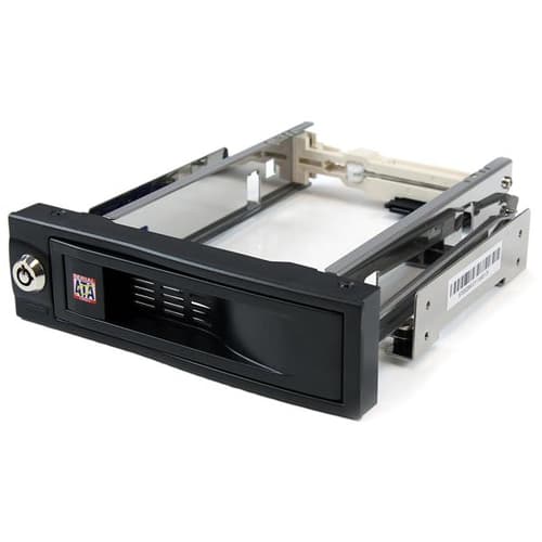 StarTech.com 5.25in Trayless Hot Swap Mobile Rack for 3.5in Hard Drive - Internal SATA Backplane Enclosure - Lockable drive bay (HSB100SATBK) - Storage mobile rack - 3.5" - black - for P/N: 25SAT35HDD, 25SATSAS35HD