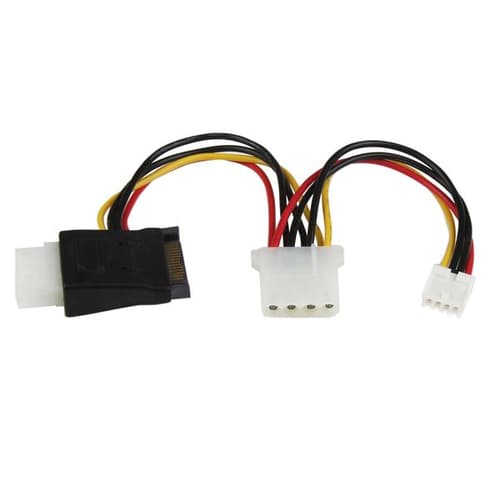 StarTech.com LP4 to SATA Power Cable Adapter with Floppy Power (LP4SATAFMD) - Power adapter - SATA power (M) to 4 PIN internal power, 4 PIN mini-power connector (F) - black - for P/N: DRW110SATBK, PEX2M2, PEXM2SAT3422, S251BU31REM, S25SLOTR, SATSASBP425