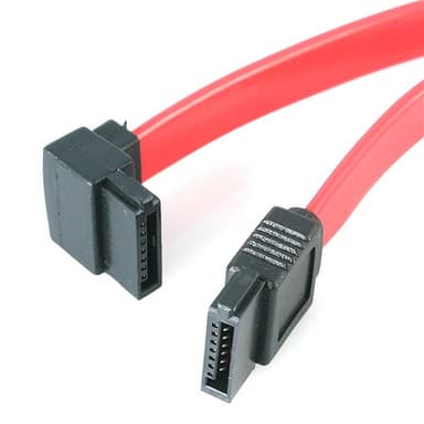 StarTech.com 6in SATA to Left Angle SATA Serial ATA Cable - 6in SATA Cable - left angle SATA Cable - angled SATA Cable - SATA cable - Serial ATA 150/300/600 - SATA (R) to SATA (R) - 15.2 cm - left-angled connector - red - for P/N: 25S22M2NGFFR, 25SAT22MSAT, S322M225R, SAT2M2NGFF25, SAT32M225, SAT32MSAT257