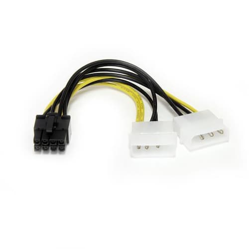 StarTech.com 6in LP4 to 8 Pin PCI Express Video Card Power Cable Adapter - lp4 to PCI express - molex to 8 pin PCIe (LP4PCIEX8ADP) - Power adapter - 4 PIN internal power (M) to 8 pin PCIe power (M) - 15.3 cm