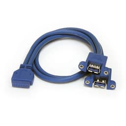 StarTech.com 2 Port Panel Mount USB 3.0 Cable - USB A to Motherboard Header Cable F/F (USB3SPNLAFHD) - USB internal to external cable - USB Type A (F) to 20 pin IDC (F) - 50 cm - blue