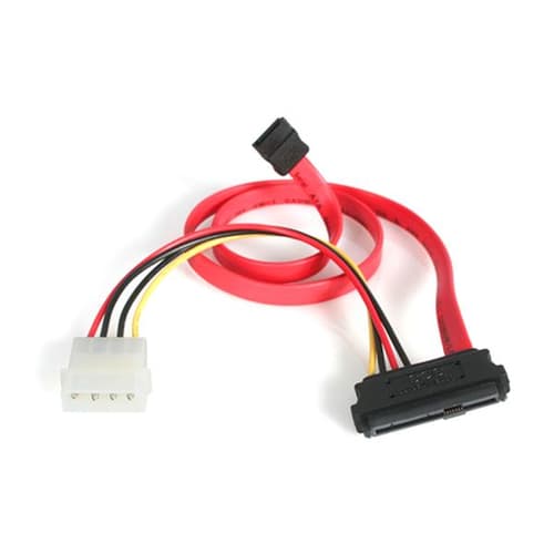 StarTech.com 18in SAS 29 Pin to SATA Cable with LP4 Power - 18in SAS 29 pin to SATA Cable - 18in SFF 8482 to SATA (SAS729PW18) - SATA / SAS cable - 4 PIN internal power, 29 pin internal SAS (SFF-8482) to SATA (R) - 46 cm - red - for P/N: DRW150SASBK
