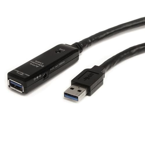 StarTech.com 3m USB 3.0 Active Extension Cable - M/F - 3m USB 3.0 Extension Cable - USB 3.0 repeater Cable (USB3AAEXT3M) - USB extension cable - USB Type A (M) to USB Type A (F) - USB 3.0 - 3 m - active - black - for P/N: PEXUSB3S42V, PEXUSB3S44V, ST7300USB3B, SVA5H2NEUA, USB3SAA3MBK