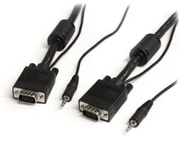 StarTech.com 2m Coax High Resolution Monitor VGA Video Cable with Audio - VGA cable - HD-15 (VGA), mini-phone stereo 3.5 mm (M) to HD-15 (VGA), mini-phone stereo 3.5 mm (M) - 2 m - molded, thumbscrews - black