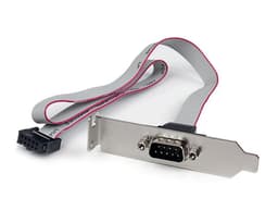 StarTech.com 1 Port 16in DB9 Serial Port BRacket to 10 Pin Header - Low Profile - low profile DB9 Header - DB9 bRacket (PLATE9M16LP) - Serial panel - DB-9 (M) to 10 PIN IDC (F) - 40.6 cm - grey