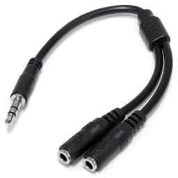 StarTech.com 3.5mm Audio Extension Cable - Slim Audio Splitter Y Cable and Headphone Extender - Male to 2x Female AUX Cable (MUY1MFFS) - Audio splitter - mini-phone stereo 3.5 mm male to mini-phone stereo 3.5 mm female - 20 cm - black - for P/N: MU15MMS, MU6MMS